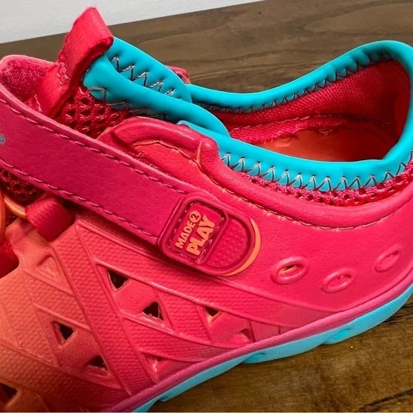 Stride Rite Kids Size 12 Orange Red Blue Play Shoes Water Shoes - Picture 7 of 11